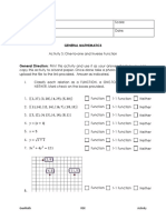 Activity 3 One To One and Inverse Functions