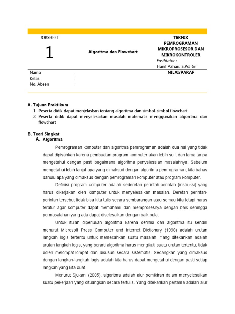 Algoritma dan Flowchart dalam Pemrograman | PDF | Metode & Bahan Ajar ...