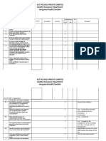 QA Audit Checklist for ACT POLYOLS