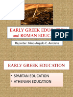 Early Greek Education and Roman Educatio