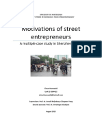 Motivations of Street Entrepreneurs in Shenzhen