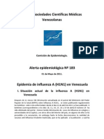 Alerta Epidemiologica 183.  Red de Sociedades Científicas Medicas de Venezuela. Situación de Influenza en Venezuela