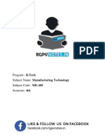 Manufacturing Technology Subject