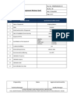 Equipment History Card Weighing Balance