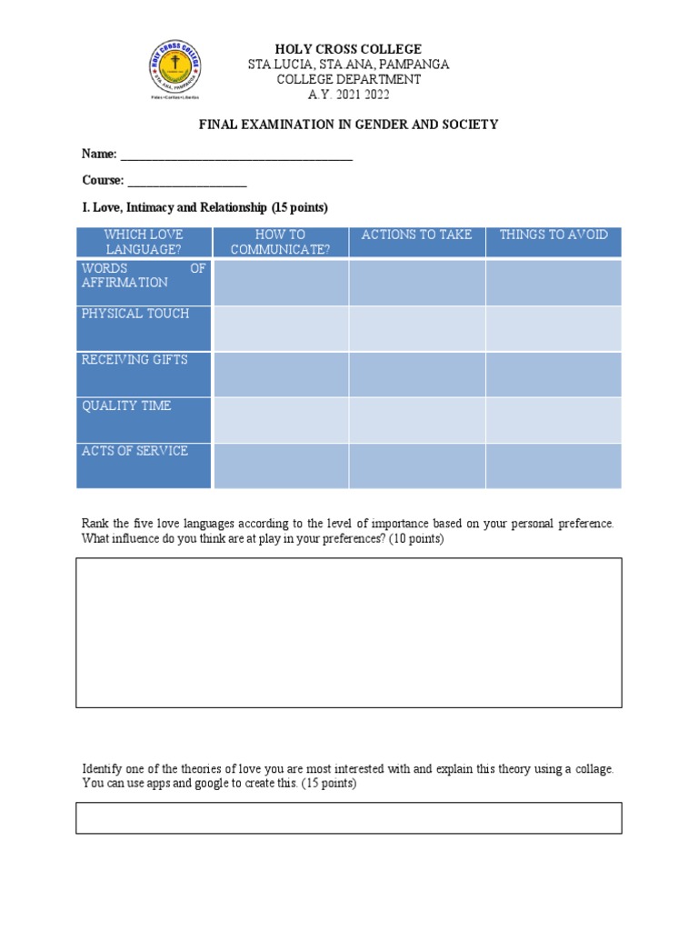 Gender and Society Final Exam Guide | PDF | Human Sexual Activity ...