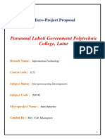 Puranmal Lahoti Government Polytechnic College, Latur: Micro-Project Proposal
