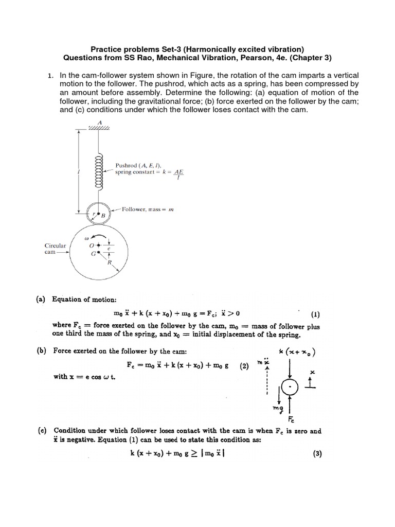 Harmonic Vibration Practice Problems Set 3 | PDF | Science & Mathematics