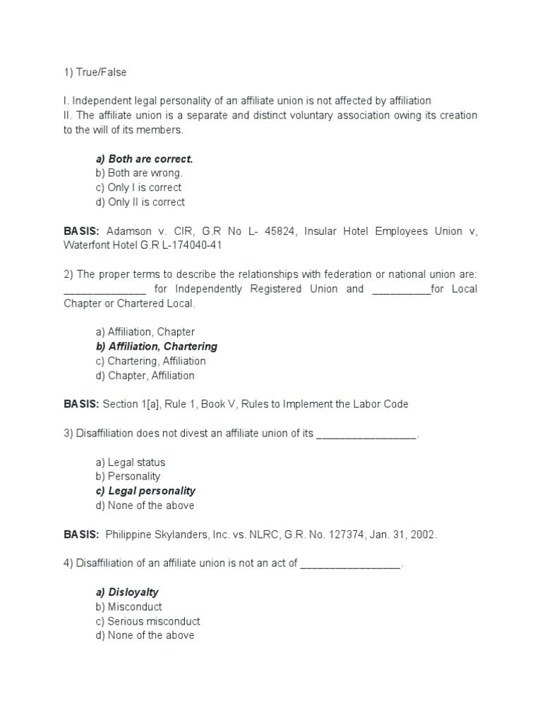 Labor MCQ Week 9 PDF Collective Bargaining Employment