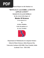 "Boolean Algebra and Its Application": Master of Science