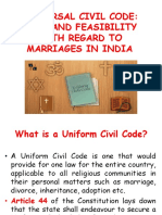 Universal Civil Code: Need and Feasibility With Regard To Marriages in India