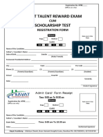 Hayat Talent Reward Exam Scholarship Test: CUM Registration Form