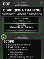 CDRR Qpira Training: Workshop On Labeling Requirements