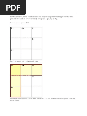 Solving 3x3 KENKEN Puzzles: A Guide | PDF | Home & Garden