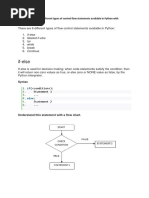 If-Else: 1. Illustrate The Different Types of Control Flow Statements Available in Python With Flowcharts