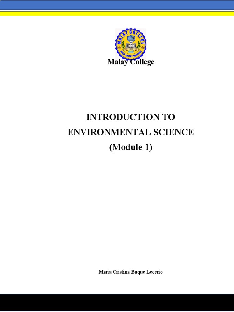 Introduction to Environmental Science Module | PDF