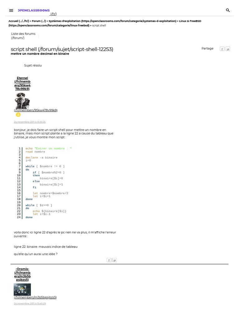 Correction d'un script shell binaire | PDF | Développement de logiciel ...
