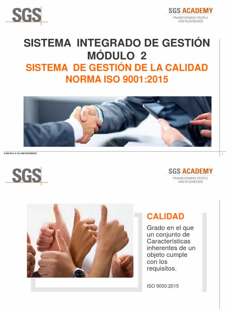 M2 ISO 9001 2015 Parte1 | PDF | Calidad (comercial) | Gestión de la calidad