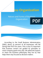 Nature and Forms of Business Organization