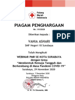 Piagam Penghargaan: Vania Ashari