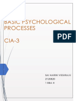 Basic Psychological Processes CIA - 3: SAI Harini Vegiraju 2120820 1 BBA H