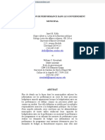 Budgétisation de Performance Dans Le Gouvernement Municipal: Jkelly@urban - Csuohio.edu