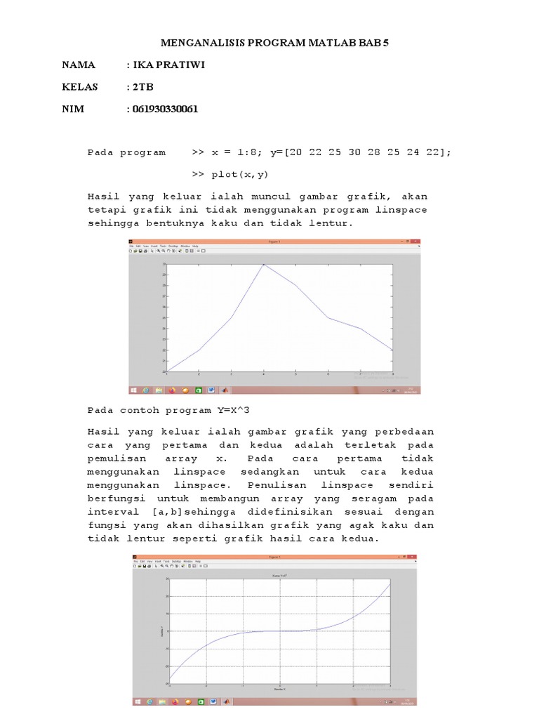 Analisis Program MATLAB Grafik 2D dan 3D | PDF | Metode & Bahan Ajar