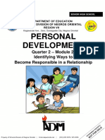 Personal Development: Quarter 2 - Module 2: Identifying Ways To Become Responsible in A Relationship