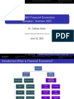 ECO562-Financial Economics Semester: Summer 2021: Dr. Zulfiqar Hyder