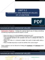 Maximum and Minimum Values of A Function: UNIT 5.1