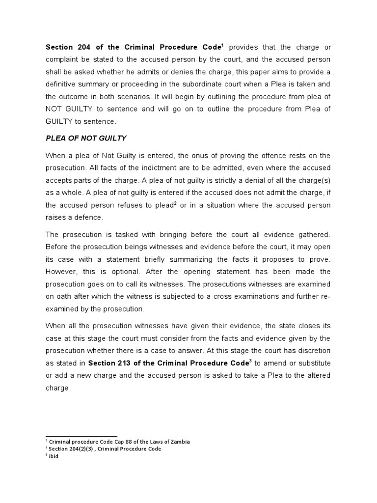Plea Criminal Procedure | PDF | Plea | Criminal Procedure In South Africa