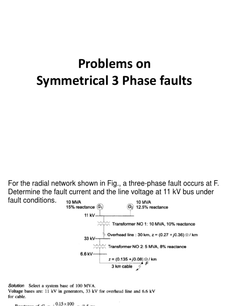 Symmetrical 3 Phase Fault Analysis | PDF