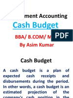 MA CHAPTER 2 Budgeting Cash Budget