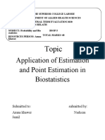 Application of Estimation and Point Estimation in Biostatistics