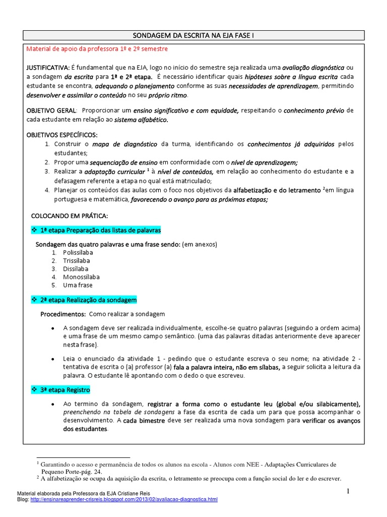 Avaliação Diagnóstica – Matemática Ed Infantil ao 2º ano – Professora Luana!