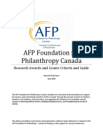 AFP Foundation For Philanthropy Canada: Research Awards and Grants Criteria and Guide