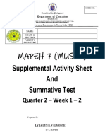Mapeh 7 (Music) : Supplemental Activity Sheet
