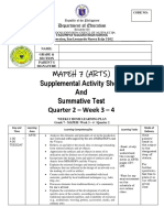 Supplemental Activity Sheet and Summative Test: Mapeh 7 (Arts)