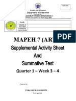 Mapeh 7 (Arts) : Supplemental Activity Sheet