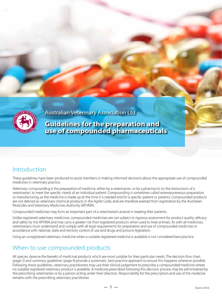 Veterinary Compounding Guidelines | PDF | Pharmacy | Medical Prescription