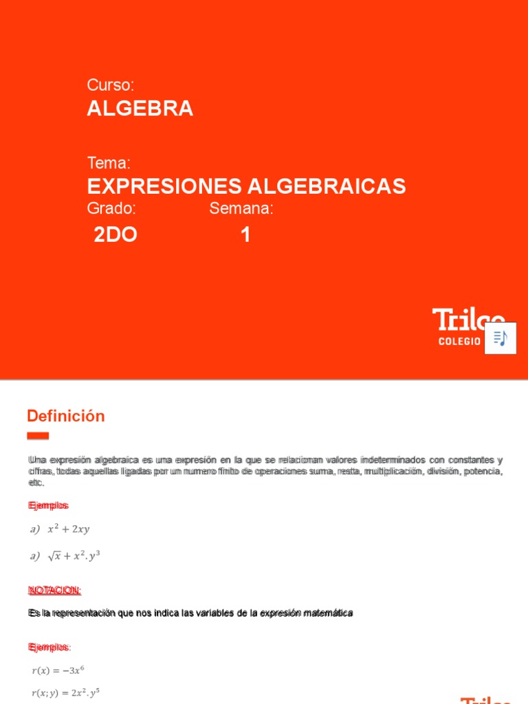 Expresiones Algebraicas de Segundo Grado | PDF
