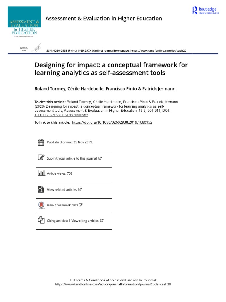 Learning Analytics for Self-Assessment | PDF | Learning | Analytics