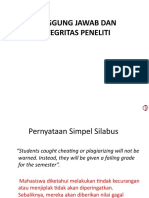 Pertemuan 5. Tanggung Jawab Dan Integritas Peneliti