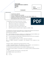 1º Avaliação de Segurança Do Trabalho Na Industria Alimenticia