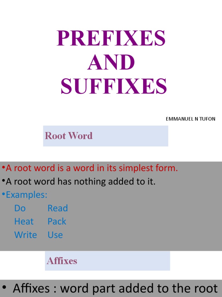 Understanding Prefixes and Suffixes | PDF | Language Arts & Discipline ...