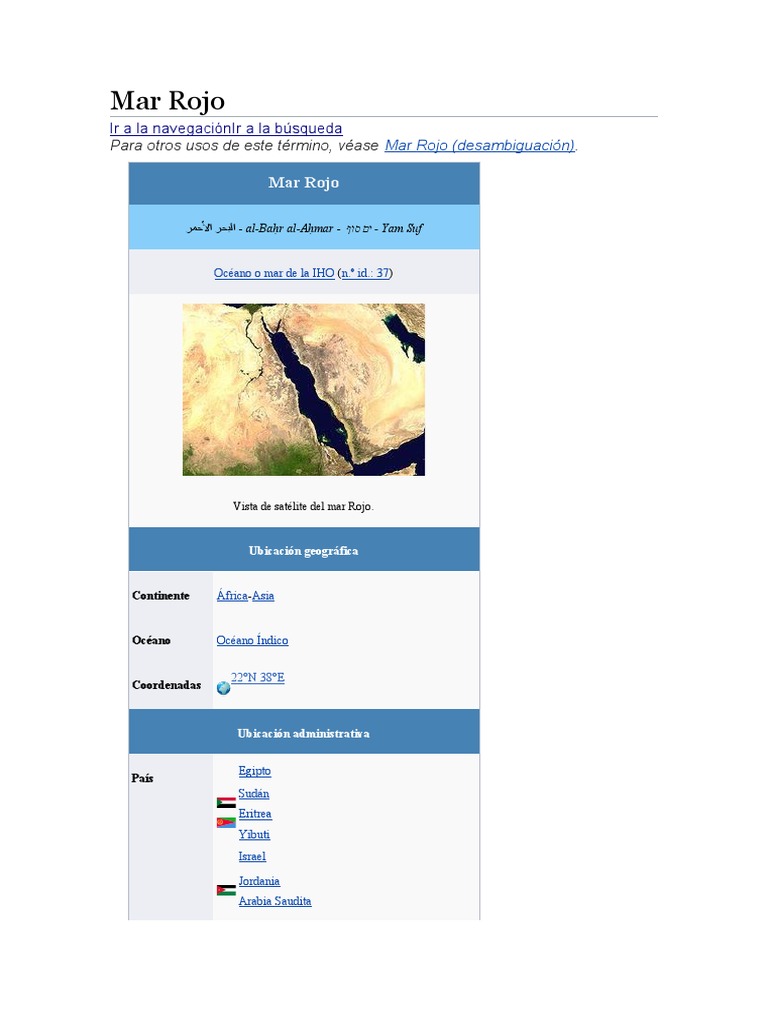 Información sobre el Mar Rojo | PDF | mar Rojo
