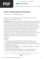 Stack Vs Heap Memory Allocation: Memory Layout of C Program