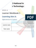 BTEC Level 3 National in Information Technology: Unit 1: Learner Workbook 1