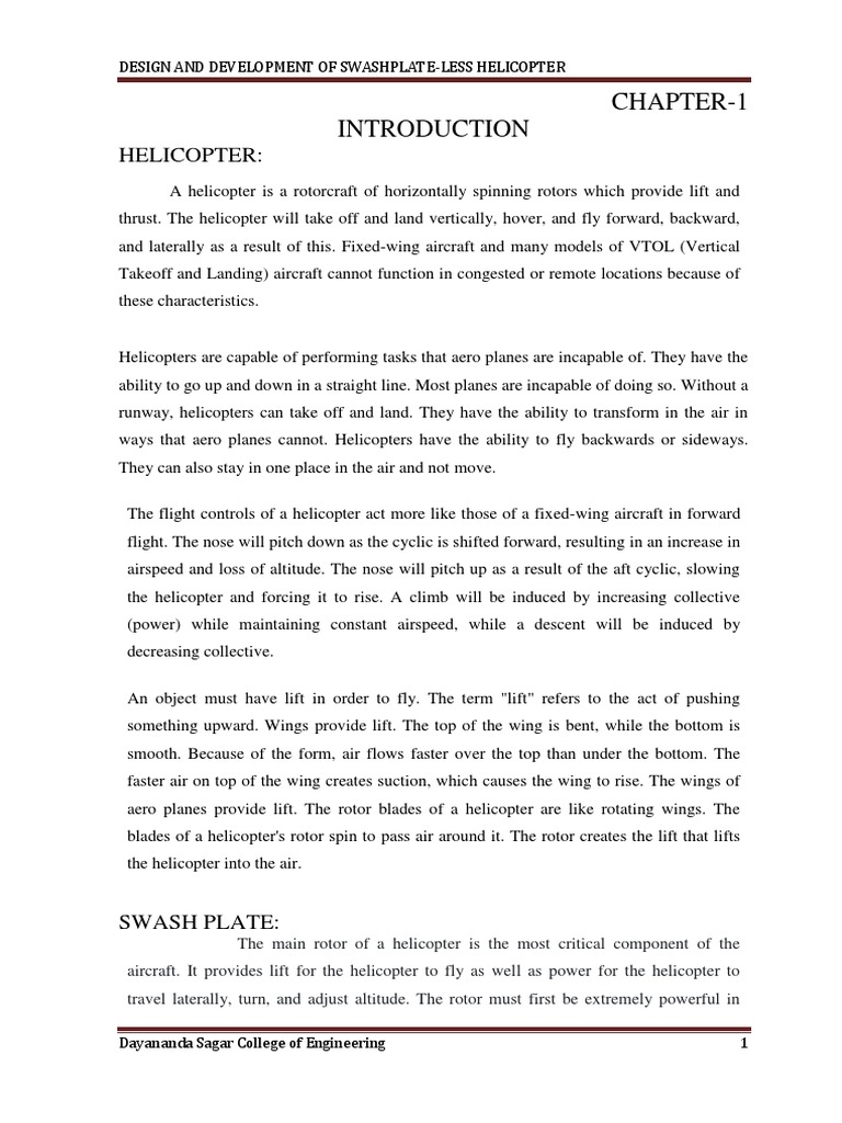 Design and Development of Swashplate | PDF | Helicopter Rotor | Helicopter