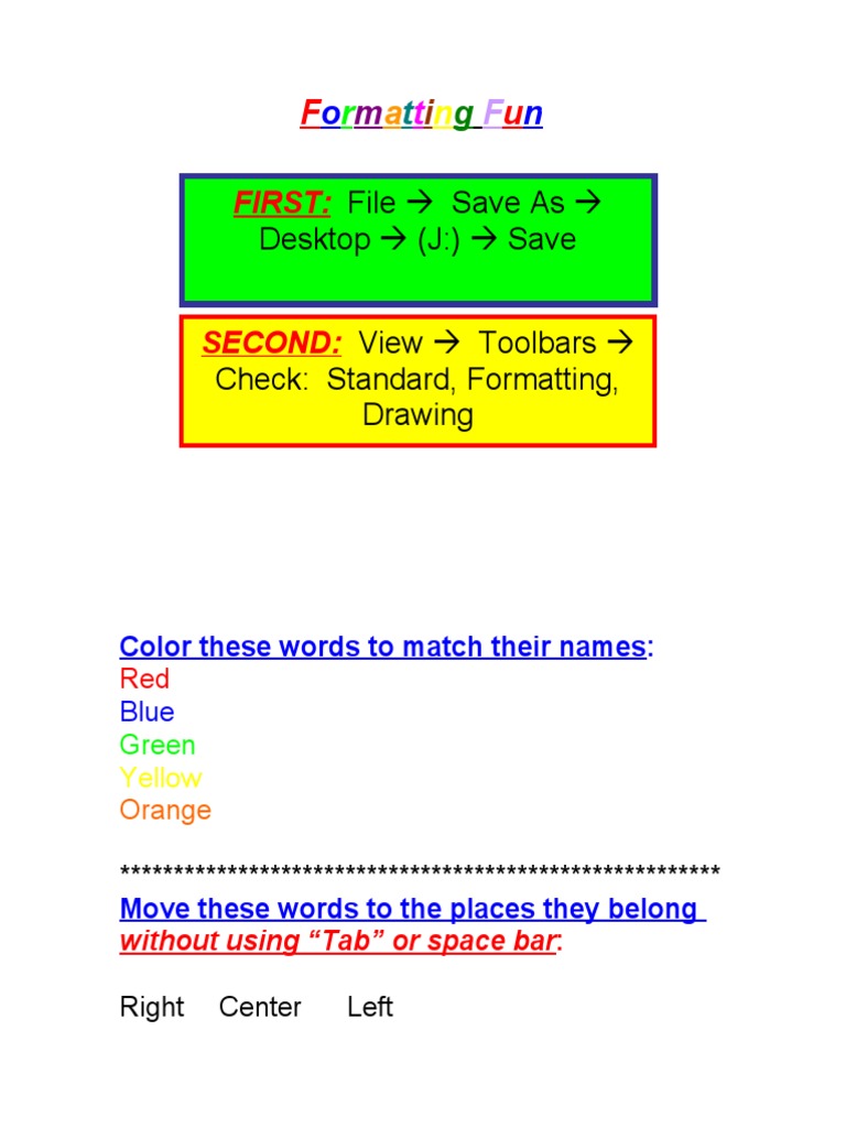 Formatting Fun: Word and Table Challenges | PDF