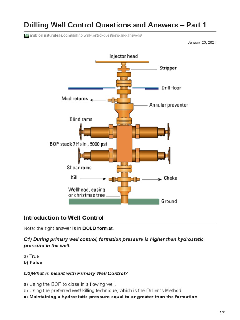 Well Control Q&A: Drilling Insights | PDF | Casing (Borehole) | Porosity
